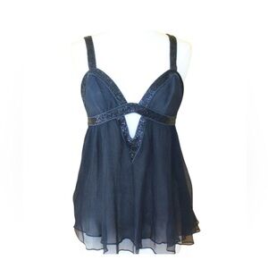 sass & bide Black Silk Beaded Cami